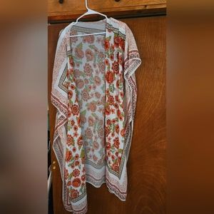 Sheer floral cardigan